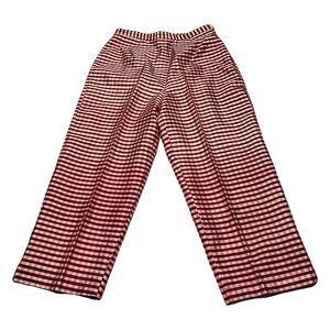 Silkland Silk Pants Women’s Size 6 Red White Gingham Check Cropped High Rise